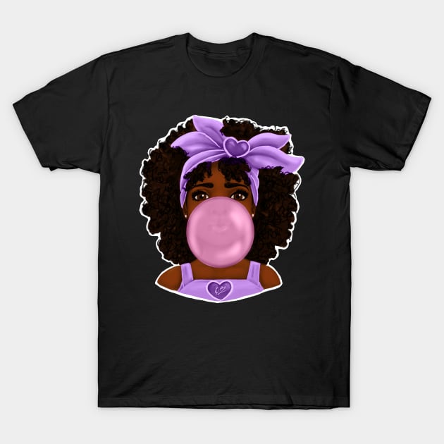 Purple Bubble Gum | Pretty Girl Art Design T-Shirt by kiraJ